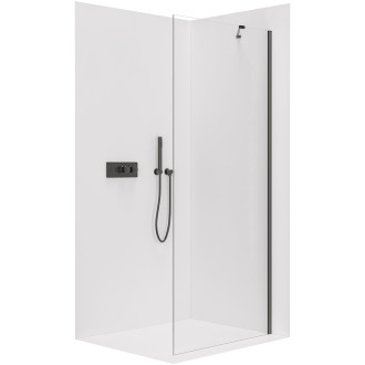 CERANO - Sprchová zástěna Walk-in Onyx Y L/P - 10 mm - černá matná, transparentní sklo - 130x200 cm