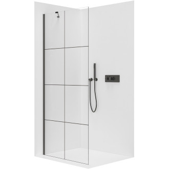 CERANO - Sprchová zástěna Walk-in Onyx Y L/P - 8 mm - černá matná, industriální sklo - 150x200 cm