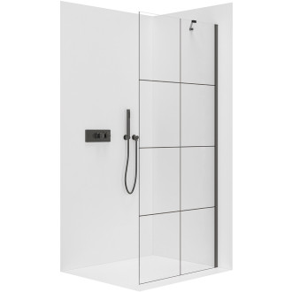 CERANO - Sprchová zástěna Walk-in Onyx Y L/P - 8 mm - černá matná, industriální sklo - 150x200 cm