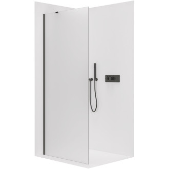 CERANO - Sprchová zástěna Walk-in Onyx Y L/P - 8 mm - černá matná, mléčné sklo - 70x200 cm