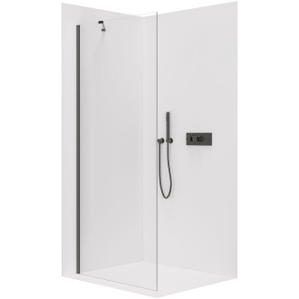 CERANO - Sprchová zástěna Walk-in Onyx Y L/P - 8 mm - černá matná, transparentní sklo - 160x200 cm