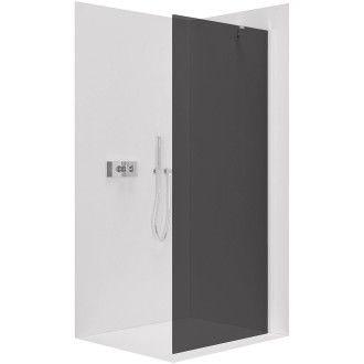 CERANO - Sprchová zástěna Walk-in Onyx Y L/P - 8 mm - chrom, grafitové sklo - 140x200 cm