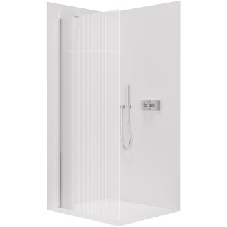 CERANO - Sprchová zástěna Walk-in Onyx Y L/P - 8 mm - chrom, rýhované sklo - 160x200 cm