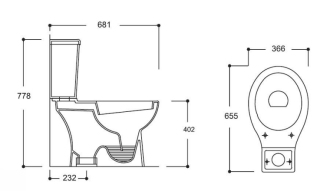 kombi WC CARMINA spodní odpad, spodní napouštění OLKGCA02KLZ02M