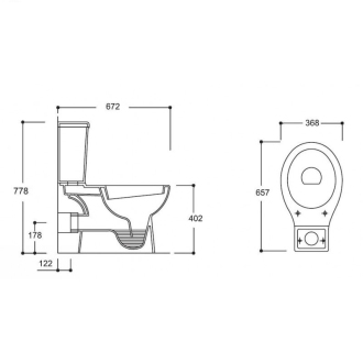 kombi WC CARMINA zadní odpad, spodní napouštění OLKGCA04KLZ02M