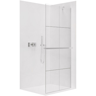 CERANO - Sprchová zástěna Walk-in Onyx Y L/P - 8 mm + polička/držák na ručníky - chrom, industriální sklo - 160x200 cm