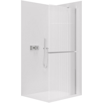 CERANO Sprchová zástěna Walk-in Onyx Y L/P +držák chrom, rýhované sklo 80x200