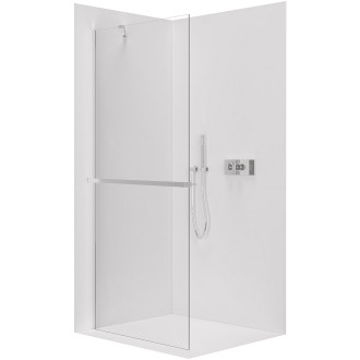 CERANO - Sprchová zástěna Walk-in Onyx Y L/P - 8 mm + polička/držák na ručníky - chrom, transparentní sklo - 60x200 cm