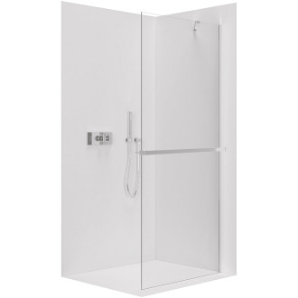 CERANO - Sprchová zástěna Walk-in Onyx Y L/P - 8 mm + polička/držák na ručníky - chrom, transparentní sklo - 80x200 cm