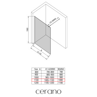 CERANO - Sprchová zástěna Walk-in Onyx Round L/P - 6 mm - chrom, transparentní sklo - 110x190 cm