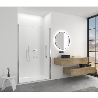 CERANO - Sprchové 2-křídlové dveře Antelo L/P - 6 mm - chrom, transparentní sklo - 130x190 cm