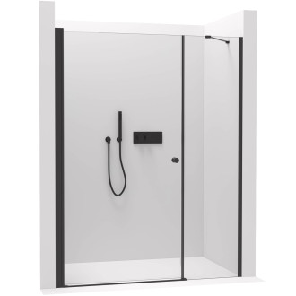 CERANO Sprchové křídlové dveře Antelo L/P černá matná, transp.sklo 100x40 cm CER-435821