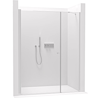 CERANO - Sprchové křídlové dveře Antelo s pevnou částí  L/P - 6 mm - chrom, transparentní sklo - 80x60x190 cm