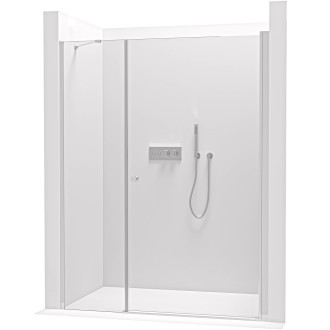 CERANO - Sprchové křídlové dveře Antelo s pevnou částí  L/P - 6 mm - chrom, transparentní sklo - 90x30x190 cm