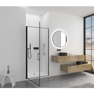 CERANO - Sprchové otočné dveře Porte L/P - 8 mm - černá matná, transparentní sklo - 100x195 cm
