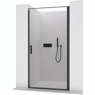 CERANO - Sprchové otočné dveře Porte L/P - 8 mm - černá matná, transparentní sklo - 80x195 cm