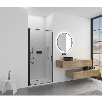 CERANO - Sprchové otočné dveře Porte L/P - 8 mm - černá matná, transparentní sklo - 90x195 cm