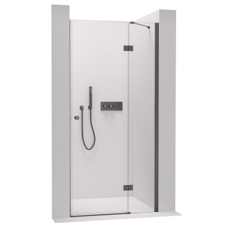 CERANO - Sprchové pantové dveře Marino L/P - 6 mm - černá matná, transparentní sklo - 110x190 cm