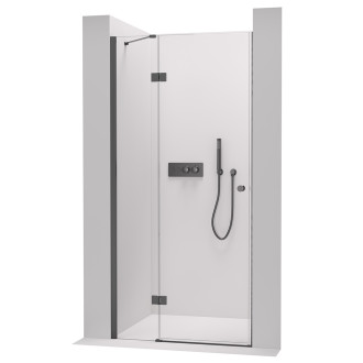 CERANO - Sprchové pantové dveře Marino L/P - 6 mm - černá matná, transparentní sklo - 110x190 cm