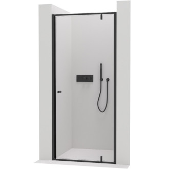 CERANO - Sprchové pivotové dveře Ferri L/P - 6 mm - černá matná, transparentní sklo - 80x195 cm