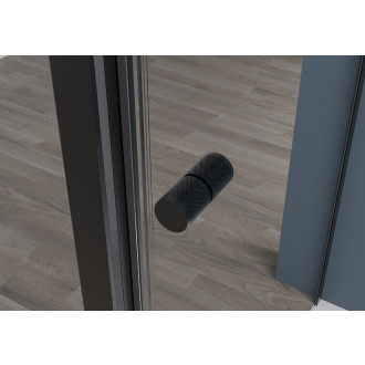 CERANO - Sprchové pivotové dveře Ferri L/P - 6 mm - černá matná, transparentní sklo - 80x195 cm