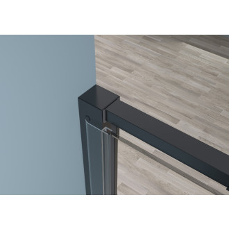 CERANO - Sprchové pivotové dveře Ferri L/P - 6 mm - černá matná, transparentní sklo - 90x195 cm