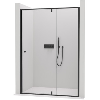 CERANO - Sprchové pivotové dveře Santini L/P - 6 mm - černá matná, transparentní sklo - 140x195 cm