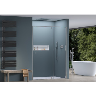 CERANO - Sprchové pivotové dveře Santini L/P - 6 mm - chrom, transparentní sklo - 110x195 cm