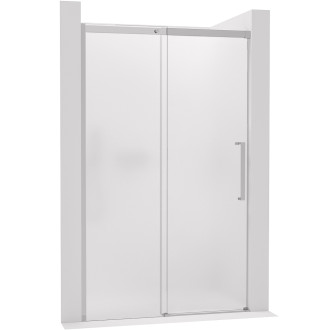 CERANO - Sprchové posuvné dveře Lantono - levá - 8 mm - Soft-Close - chrom, mléčné sklo - 110x195 cm