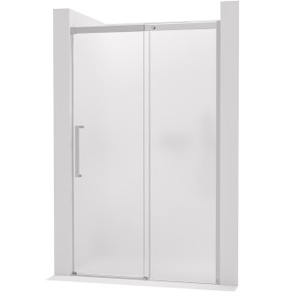 CERANO - Sprchové posuvné dveře Lantono - pravá - 8 mm - Soft-Close - chrom, mléčné sklo - 160x195 cm