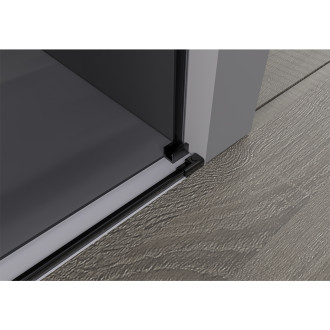 CERANO - Sprchové posuvné dveře Lantono L/P - 8 mm - Soft-Close - černá matná, grafitové sklo - 140x195 cm