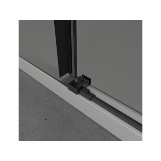 CERANO - Sprchové posuvné dveře Lantono L/P - 8 mm - Soft-Close - černá matná, grafitové sklo - 150x195 cm