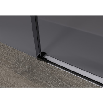 CERANO - Sprchové posuvné dveře Lantono L/P - 8 mm - Soft-Close - černá matná, grafitové sklo - 150x195 cm