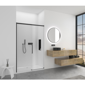 CERANO Sprchové posuvné dveře Lantono L/P černá matná, transp.sklo 150x195 cm CER-432055
