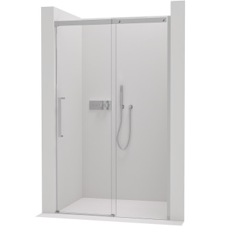 CERANO - Sprchové posuvné dveře Lantono L/P - 8 mm - Soft-Close - chrom, transparentní sklo - 100x195 cm