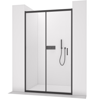 CERANO - Sprchové posuvné dveře Orlano L/P - 5 mm - černá matná, transparentní sklo - 130x195 cm