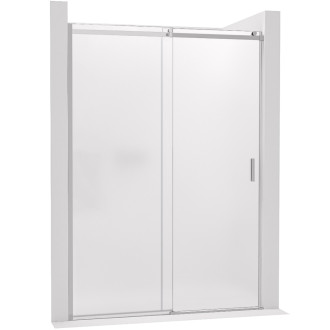 CERANO - Sprchové posuvné dveře Santoro - levá - 6 mm - chrom, mléčné sklo - 100x195 cm