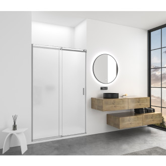 CERANO - Sprchové posuvné dveře Santoro - levá - 6 mm - chrom, mléčné sklo - 110x195 cm