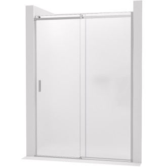 CERANO - Sprchové posuvné dveře Santoro - pravá - 6 mm - chrom, mléčné sklo - 140x195 cm