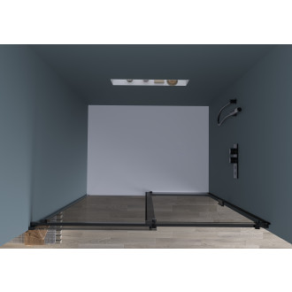 CERANO Sprchové posuvné dveře Santoro L/P černá matná, grafitové sklo 130x195cm CER-424957