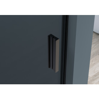 CERANO - Sprchové posuvné dveře Santoro L/P - 6 mm - černá matná, grafitové sklo - 140x195 cm
