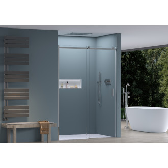 CERANO - Sprchové posuvné dveře Santoro L/P - 6 mm - chrom, transparentní sklo - 110x195 cm