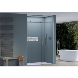 CERANO - Sprchové posuvné dveře Santoro L/P - 6 mm - chrom, transparentní sklo - 110x195 cm