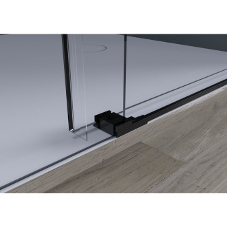 CERANO Sprchové posuvné dveře Santoro L/P 8mm černá mat, transparent sklo 100x195