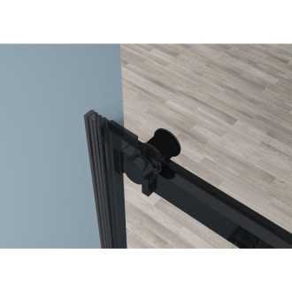 CERANO - Sprchové posuvné dveře Santoro L/P - 8 mm - černá matná, transparentní sklo - 140x195 cm