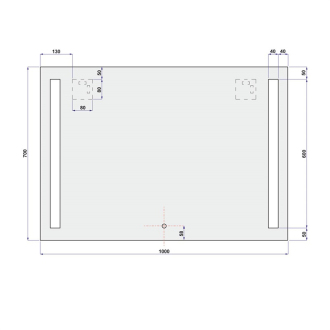 Zrcadlo 1000x700 mm, LED osvětlení CN695