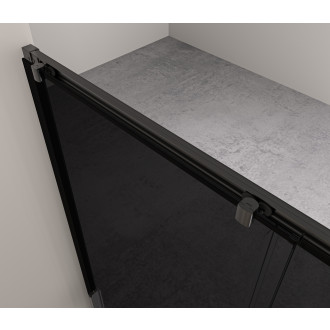 CERANO - Sprchové posuvné dveře Varone LINE L/P - 6 mm - černá matná, grafitové sklo - 130x195 cm