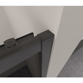 CERANO - Sprchové posuvné dveře Varone LINE L/P - 6 mm - černá matná, grafitové sklo - 130x195 cm