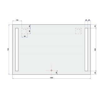 Zrcadlo 1200x700 mm, LED osvětlení CN696