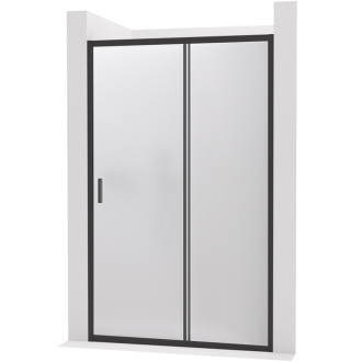 CERANO - Sprchové posuvné dveře Varone LINE L/P - 6 mm - černá matná, mléčné sklo - 130x195 cm